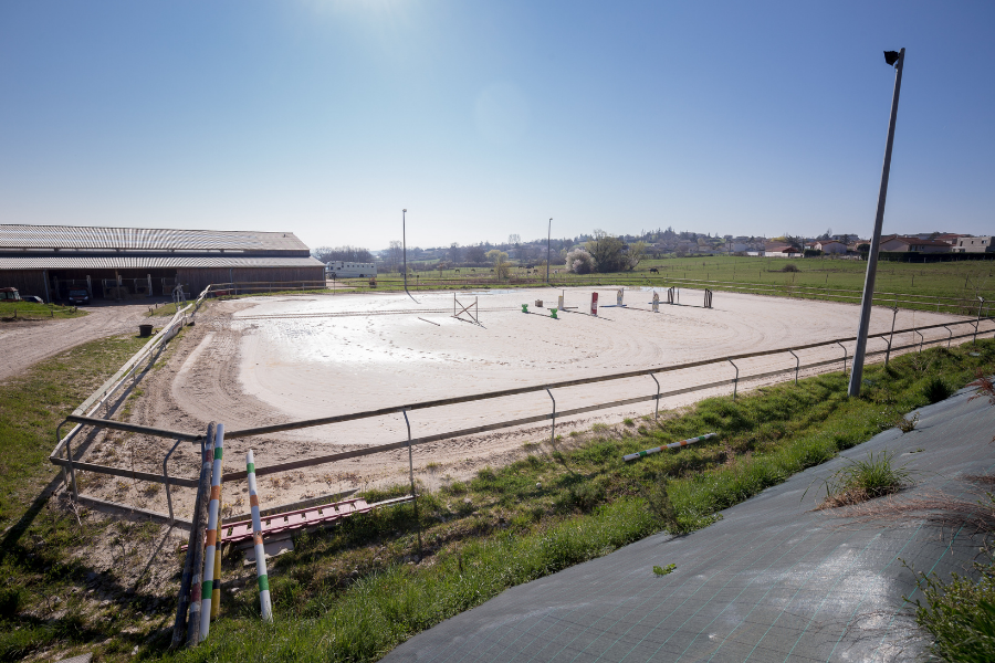 carrière d'équitation pour cours collectifs à poney